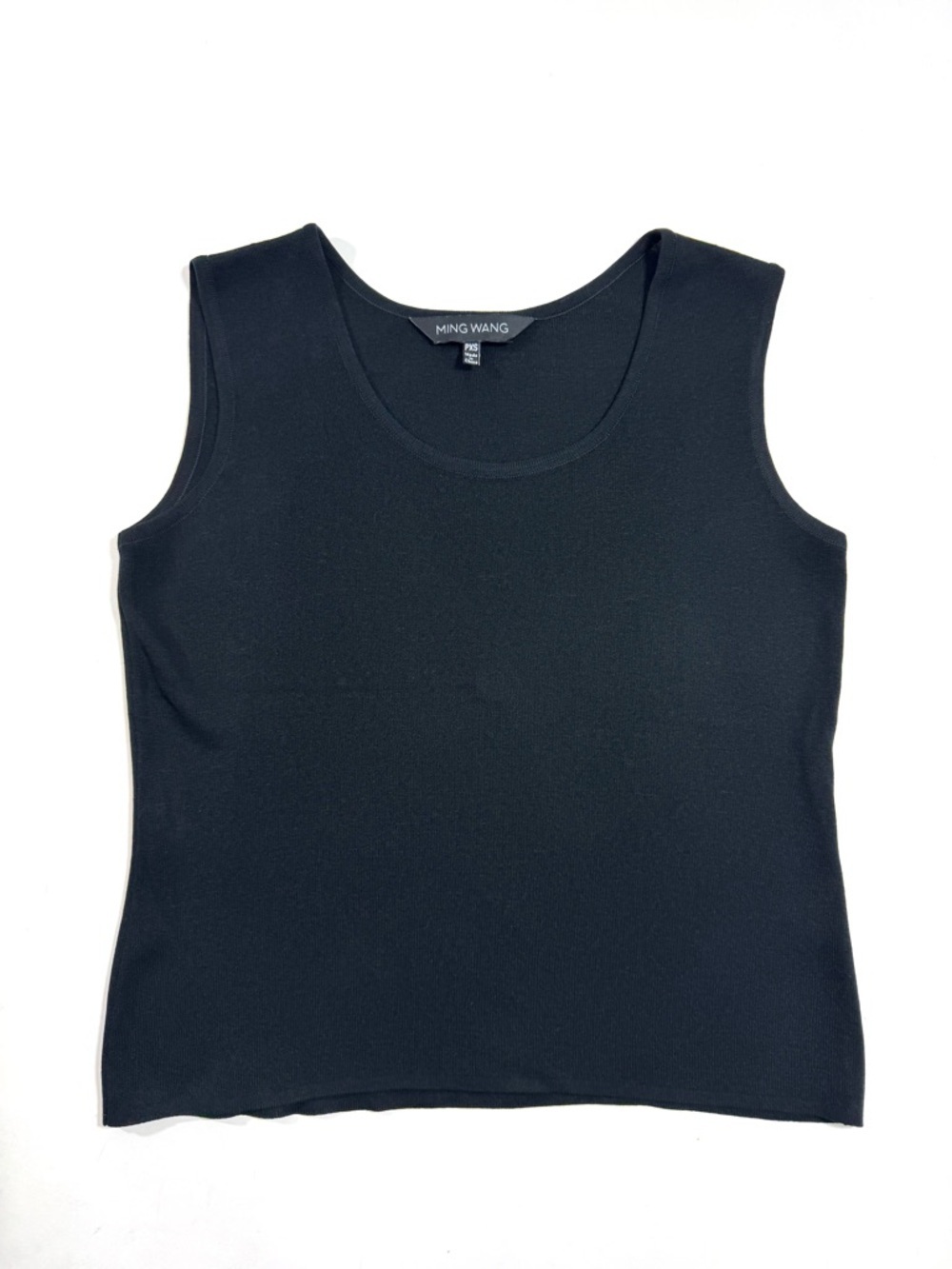 Ming Wang Sleeveless Shell Tank Top Black